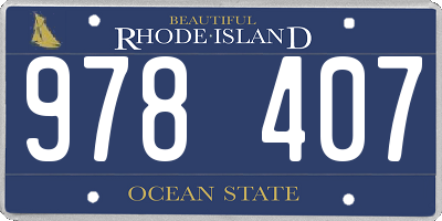 RI license plate 978407