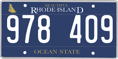 RI license plate 978409