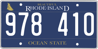 RI license plate 978410