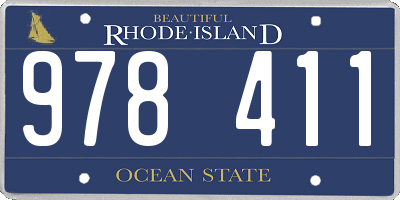 RI license plate 978411