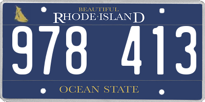 RI license plate 978413