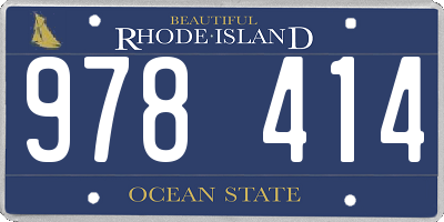 RI license plate 978414