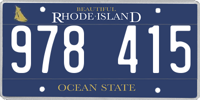 RI license plate 978415