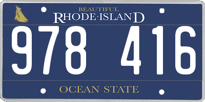 RI license plate 978416