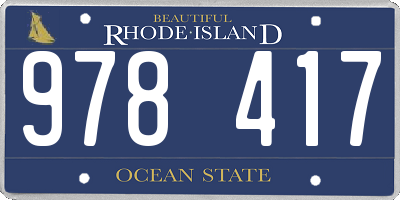 RI license plate 978417