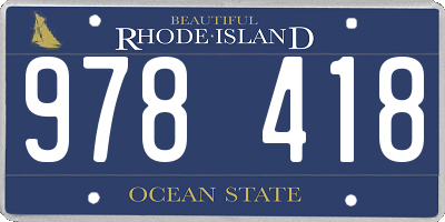 RI license plate 978418