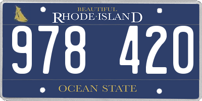 RI license plate 978420