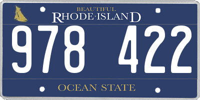RI license plate 978422