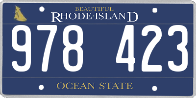 RI license plate 978423