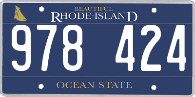 RI license plate 978424