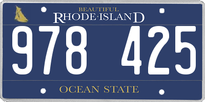 RI license plate 978425