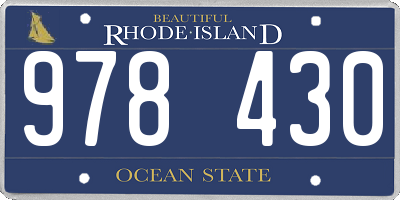 RI license plate 978430