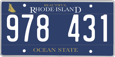 RI license plate 978431