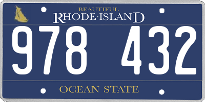 RI license plate 978432