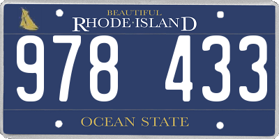 RI license plate 978433