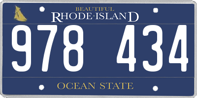 RI license plate 978434