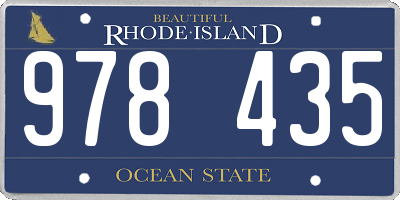 RI license plate 978435