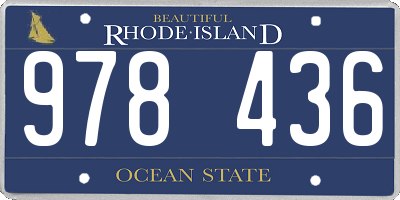 RI license plate 978436