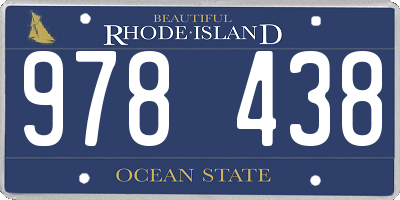 RI license plate 978438
