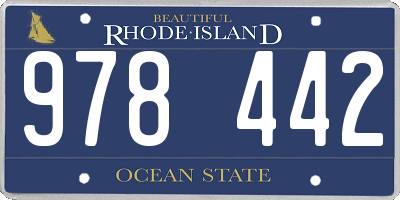 RI license plate 978442