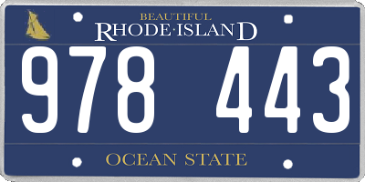 RI license plate 978443