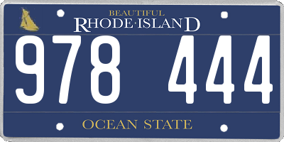 RI license plate 978444