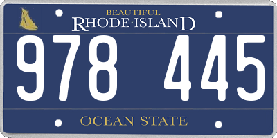 RI license plate 978445