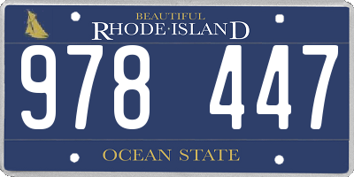 RI license plate 978447