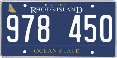 RI license plate 978450