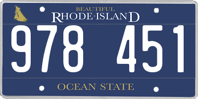 RI license plate 978451