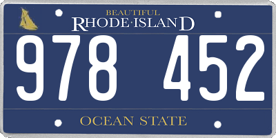 RI license plate 978452