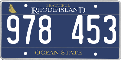 RI license plate 978453