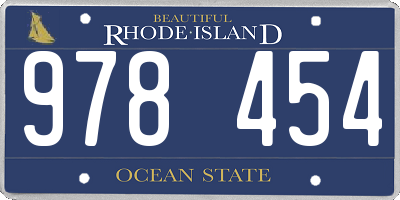 RI license plate 978454