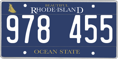 RI license plate 978455