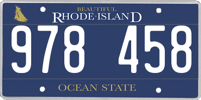 RI license plate 978458