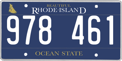 RI license plate 978461