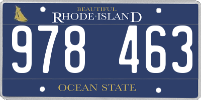 RI license plate 978463