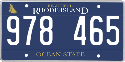 RI license plate 978465