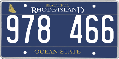 RI license plate 978466