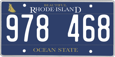 RI license plate 978468