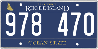 RI license plate 978470