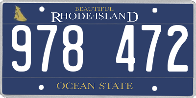 RI license plate 978472