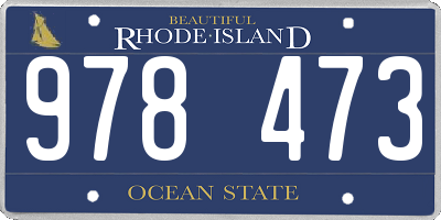 RI license plate 978473