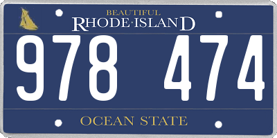 RI license plate 978474