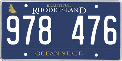 RI license plate 978476
