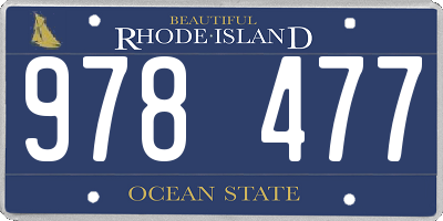 RI license plate 978477