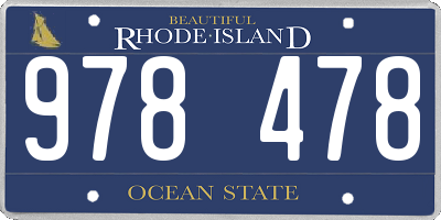 RI license plate 978478