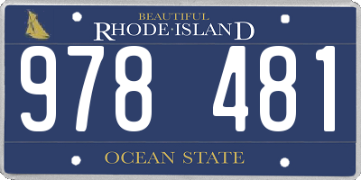RI license plate 978481