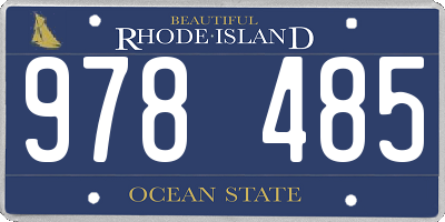RI license plate 978485