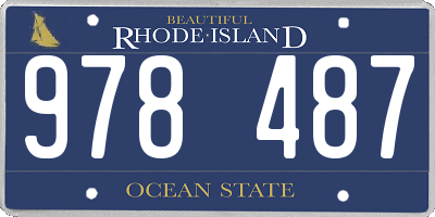 RI license plate 978487